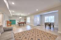Game room/bonus space located in basement