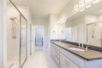 Double sink vanity.