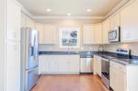 Beautiful craftsman-style cabinets. They look brand new.