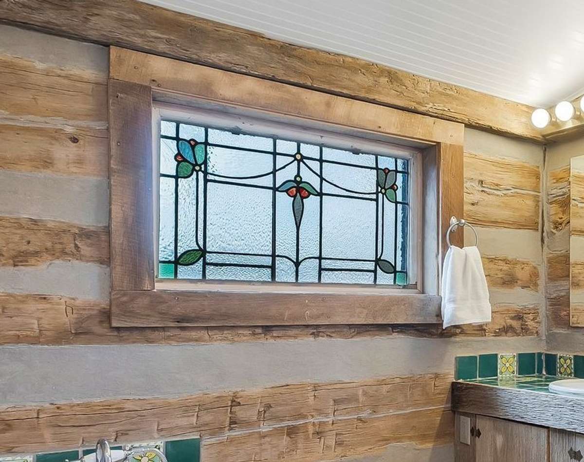 More vintage stained glass used in the build.