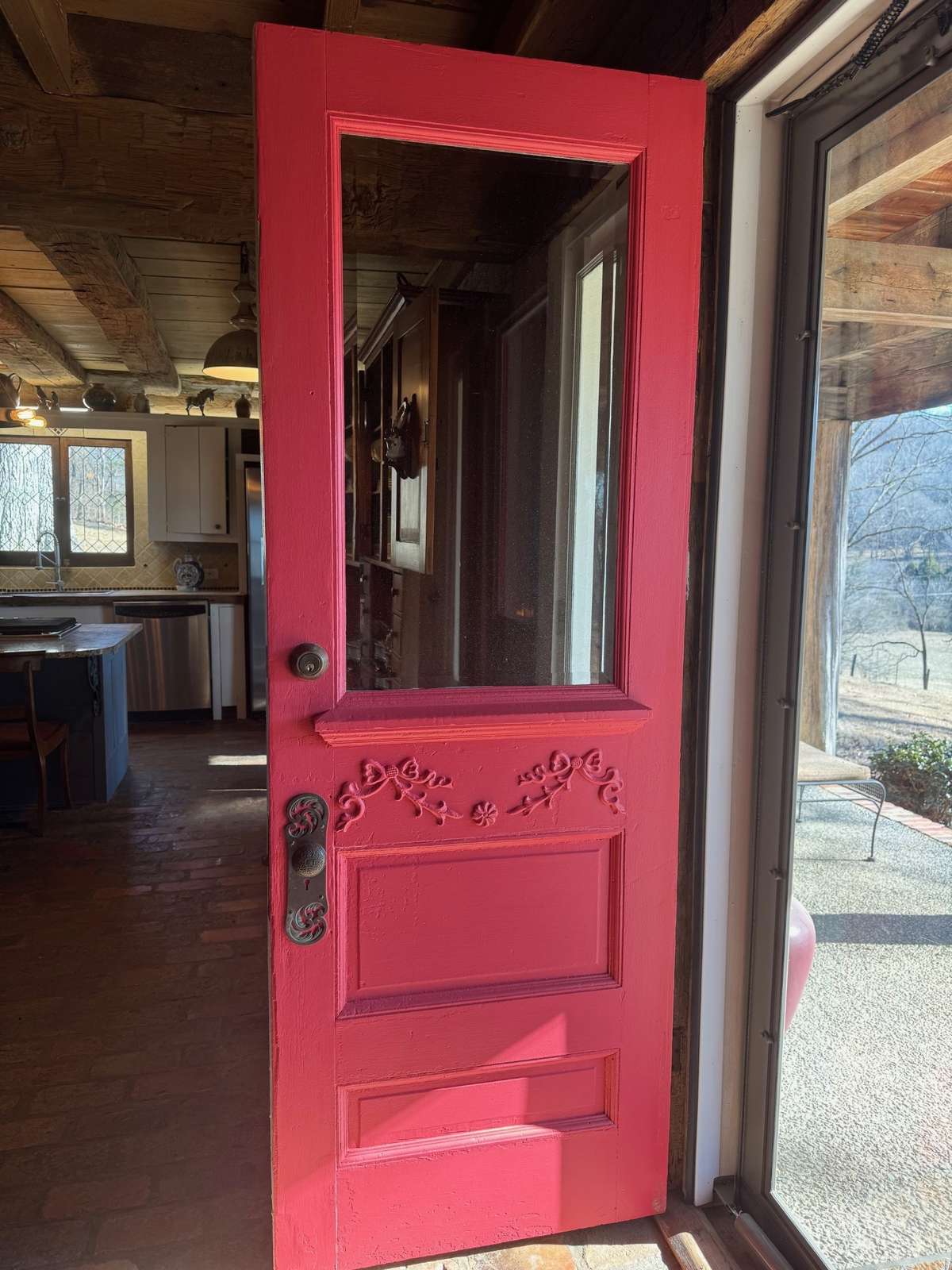 Antique front door detail.