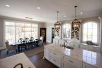 Breakfast dining overlooking the pool and golf course.