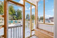 Adorable covered deck with screen door and bench for sitting! 2326 Amber Glen Dr.  Murfreesboro, TN 37128