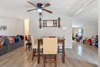 Eat-in area with a ceiling fan over head! 403 Victoria St.  Pulaski, TN 38478