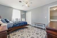 Another view of bedroom 2, showing it's spaciousness and nice size closet.