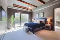 Primary suite overlooking the pool