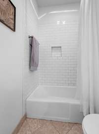 Subway Tiled Shower and bath