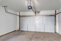 Large 2 car garage.