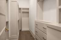1 of the 2 primary bedroom closets.