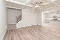 Fantastic view of Stairs leading to the upstairs and the Kitchen