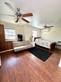 bedroom on lower level with full bathroom