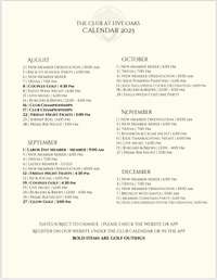 Membership is optional - Calendar of events for 2025 (page 2 of 2)
