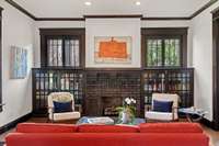 Check out the stunning built-ins and fireplace.