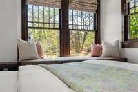 Window Seat overlooks the back yard and gardens.
