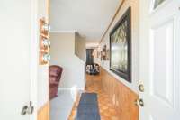 Step inside the condo and you'll find the living room immediately to your left.
