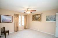 The primary bedroom overlooks the quiet back yard. There is brand-new carpeting in both bedrooms!