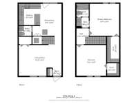 To recap... two bedrooms, one-and-one-half bathrooms, 965 square feet total!