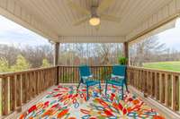 Lovely deck off your kitchen and dining area. Drink coffee watching wildlife from the woods behind in serenity.