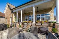 And dining al fresco on the stamped concrete patio