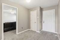Main entry way with the 5th bedroom option to the left.