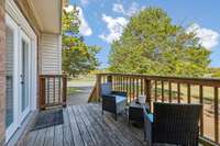 Back deck with a beautiful view.