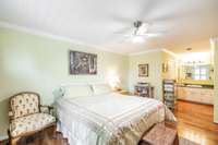 Upstairs owners suite. Exceptional space for a king size bed, dressers & nightstands.