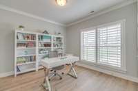 The second bedroom is located on the main level. Currently used as an office.