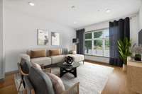 Large windows allow abundant light to shine through. The unit has a neutral palatte, allowing for your creativity.