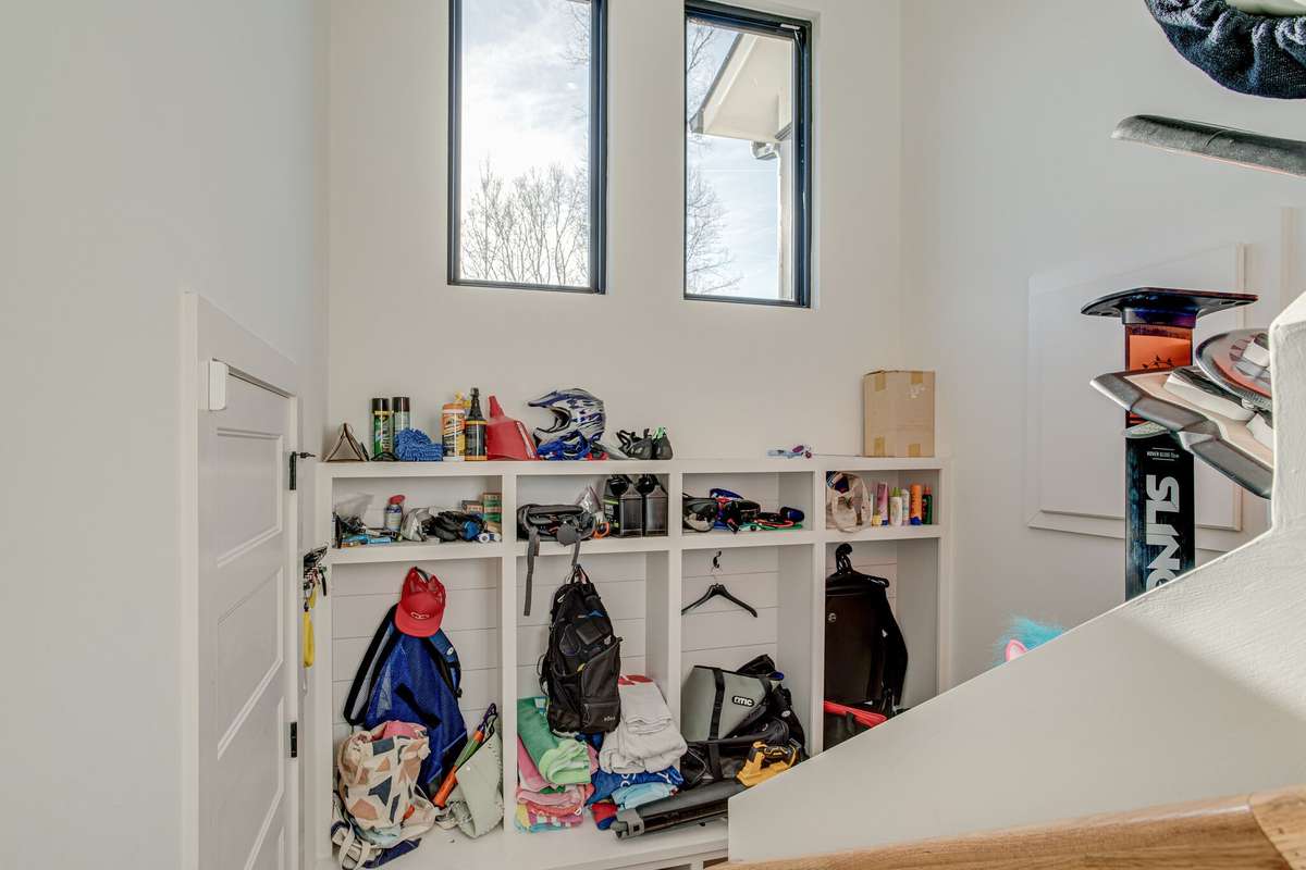 Mud room off of attached garage entry.