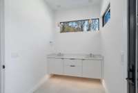 Pool wing bath with a double vanity