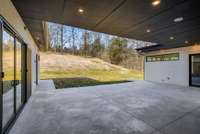 Patio with covered area for lounging / dining and gas stubbed in for your outdoor kitchen design.