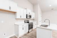 Pantry on the far right, great view of the Cabinet Space!