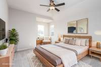 Primary Bedroom with Sitting Room | Virtually Staged