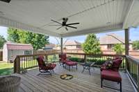 Covered Back Deck with Ceiling Fan