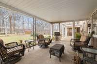 Flows into the screened porch!