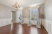 Wainscoting and plenty of light!