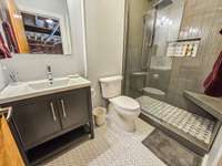 Beautifully remodeled master bath.