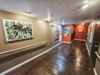 Hall way with beautiful art.