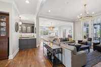 The butler's pantry and wet bar are perfectly positioned for entertaining.