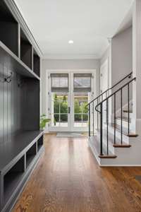The private friend's entry allows for a level entrance from the side driveway.  Fitted with a drop zone.