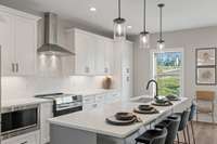 Unit 207 features dark cabinets!