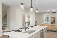 Unit 207 features dark cabinets!