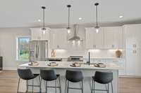 Unit 109 Charlotte Everly Circle features dark cabinets.