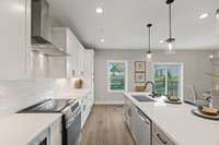 Unit 109 Charlotte Everly Circle features dark cabinets.