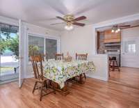 Dining room with "friend's entry" door