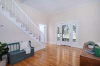 Gorgeous refurbished staircase in entry