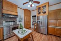 Floor-to-ceiling built-in pantry and ample storage