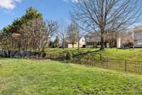Fenced back yard with lots of space