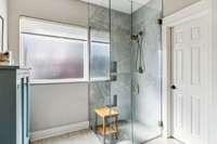Custom tile and zero-entry shower