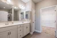 Primary bath with large walk-in closet....